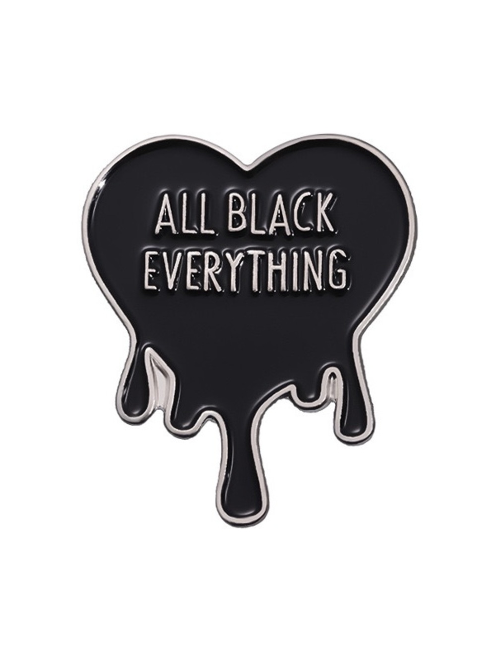 All Black Everything Enamel Pin Black Dripping Heart Goth Alternative Lapel